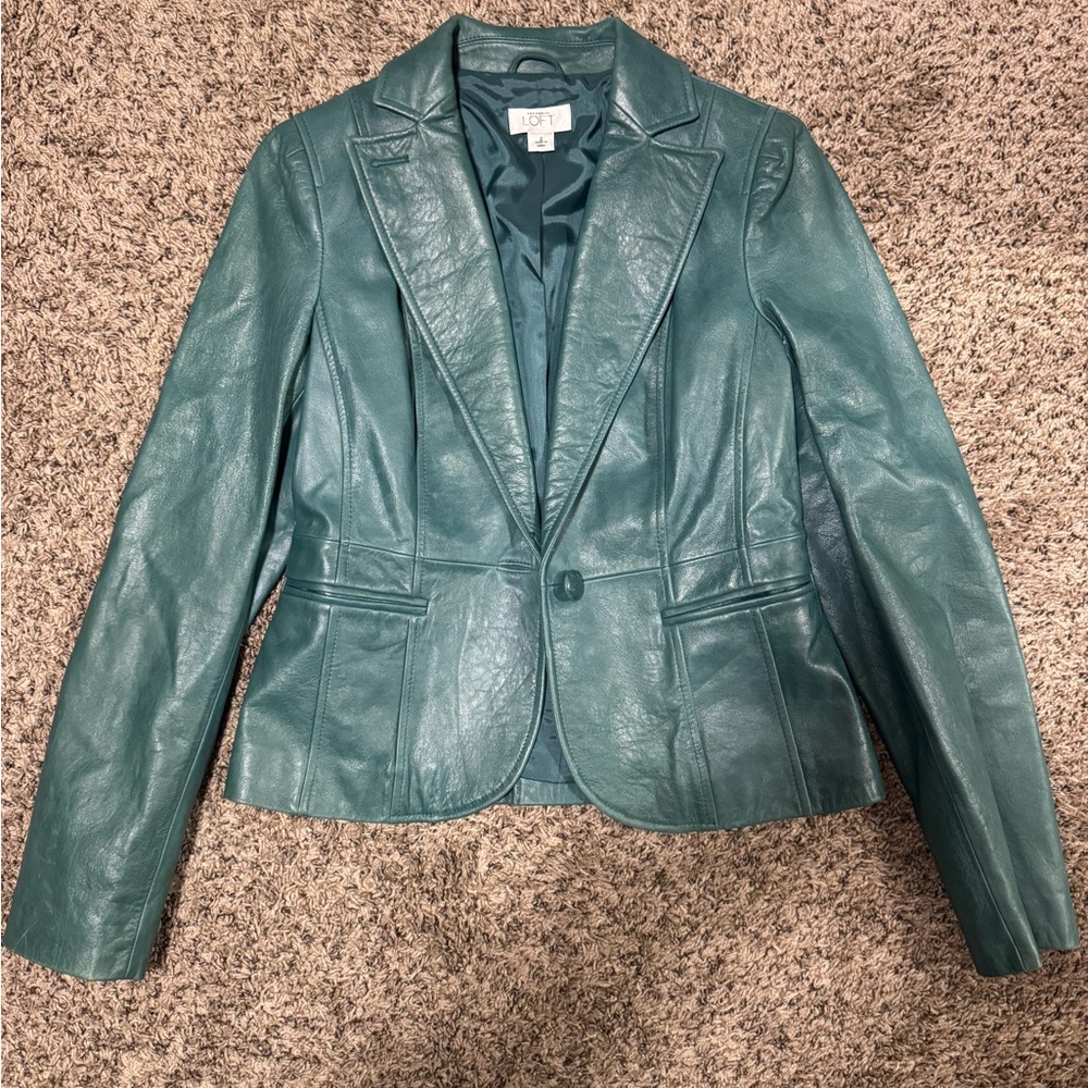 LOFT Women's genuine leather Teal Blazer